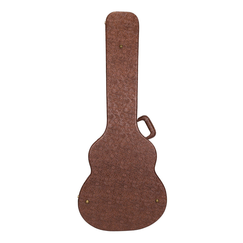 Timberidge Deluxe Shaped Acoustic Bass Guitar Hard Case (Paisley Brown)-TGC-B44T-PASBRN