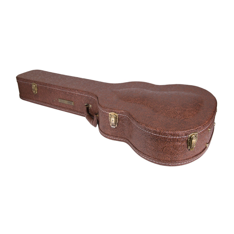 Timberidge Deluxe Shaped Acoustic Bass Guitar Hard Case (Paisley Brown)-TGC-B44T-PASBRN