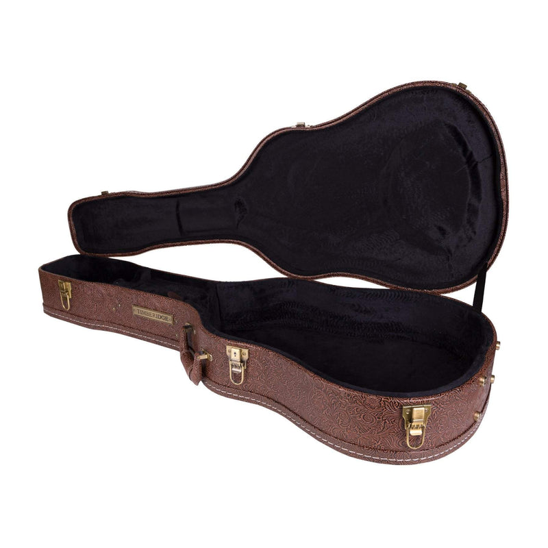 Timberidge Deluxe Shaped Dreadnought Acoustic Guitar Hard Case (Paisley Brown)-TGC-A44T-PASBRN