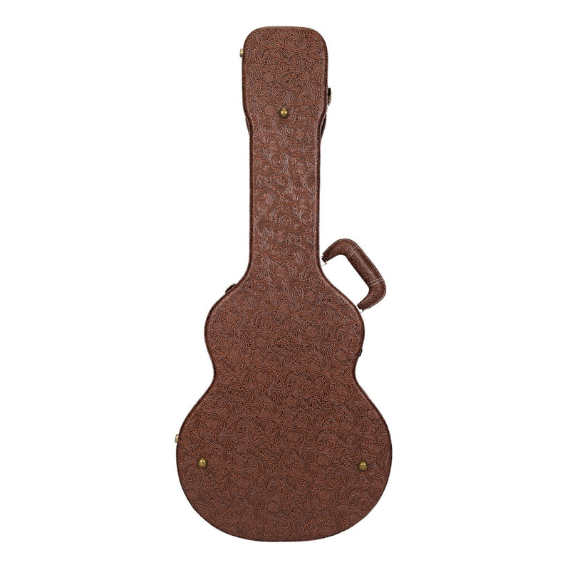 Timberidge Deluxe Shaped Traveller Acoustic Guitar Hard Case (Paisley Brown)-TGC-T44T-PASBRN