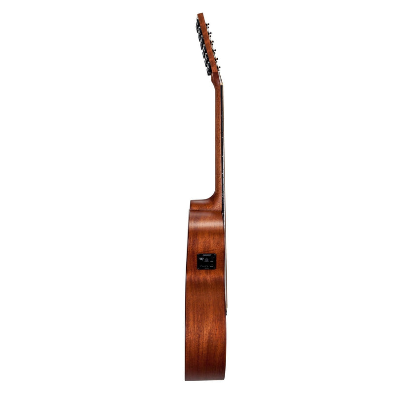 Timberidge 'Messenger Series' 12-String Mahogany Solid Top Acoustic-Electric Small Body Cutaway Guitar with 'Tree of Life' Inlay (Natural Satin)-TRFC-MM12T-NST