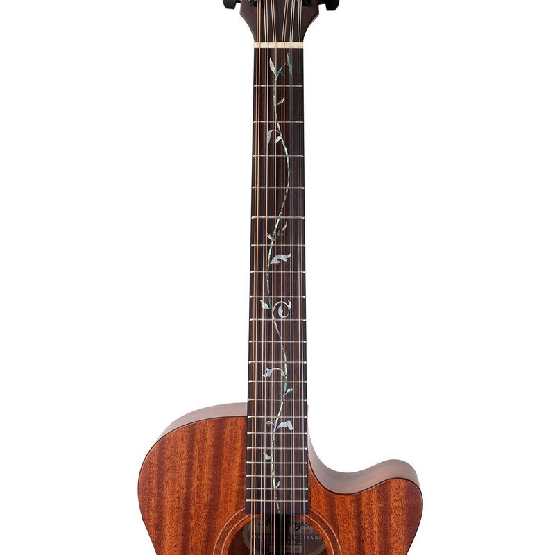 Timberidge 'Messenger Series' 12-String Mahogany Solid Top Acoustic-Electric Small Body Cutaway Guitar with 'Tree of Life' Inlay (Natural Satin)-TRFC-MM12T-NST