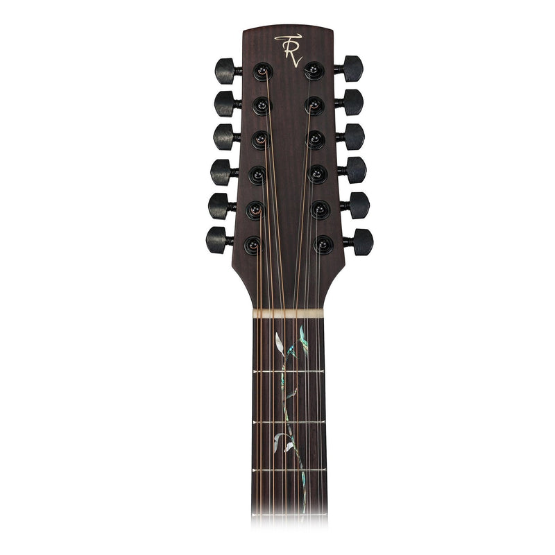 Timberidge 'Messenger Series' 12-String Mahogany Solid Top Acoustic-Electric Small Body Cutaway Guitar with 'Tree of Life' Inlay (Natural Satin)-TRFC-MM12T-NST