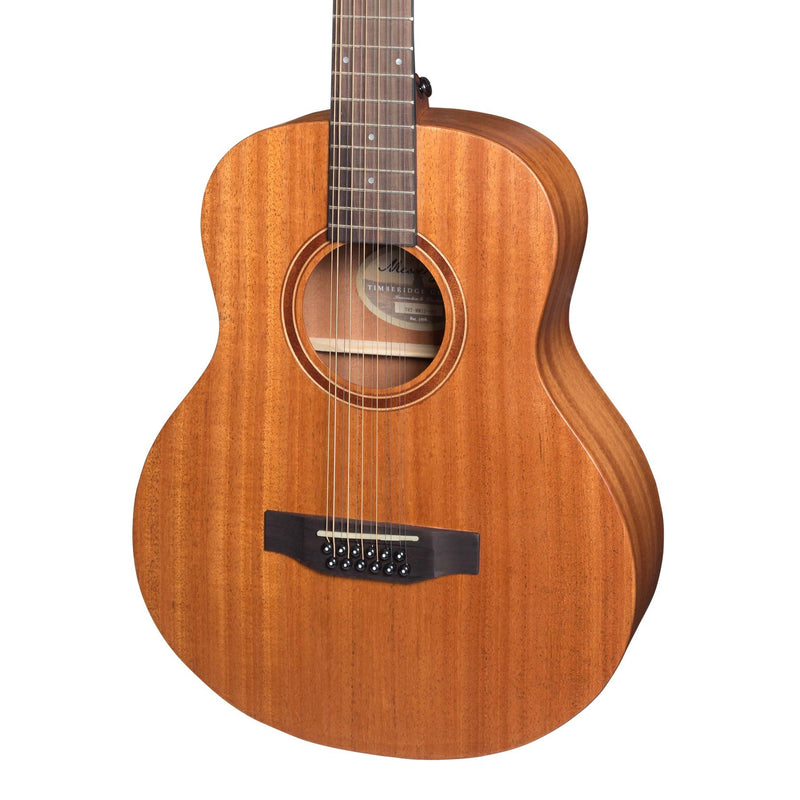 Timberidge 'Messenger Series' 12-String Solid Mahogany Top Acoustic-Electric TS-Mini Guitar (Natural Satin)-TRT-MM12-NST