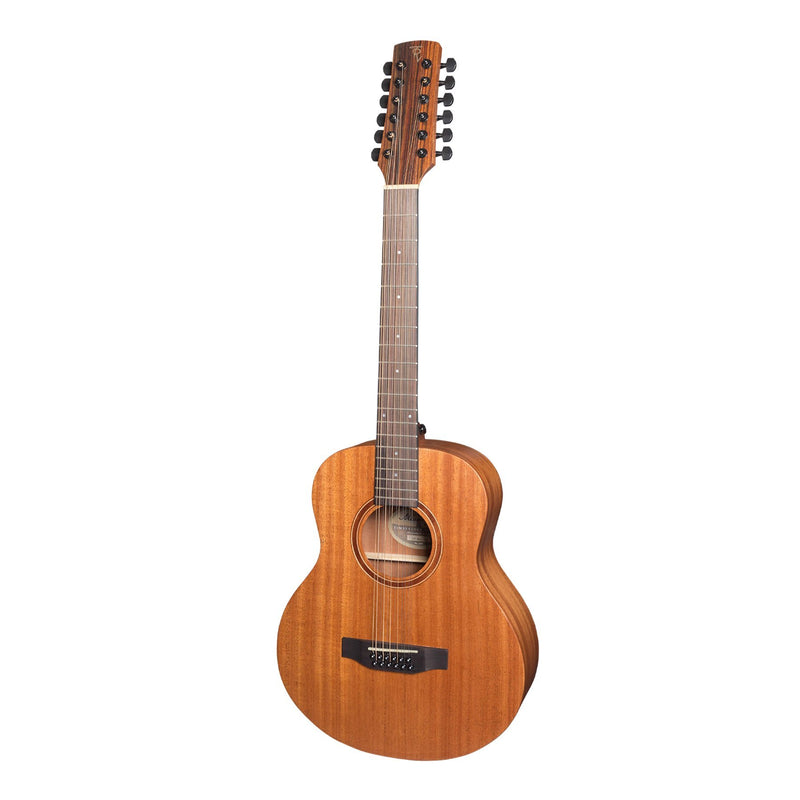 Timberidge 'Messenger Series' 12-String Solid Mahogany Top Acoustic-Electric TS-Mini Guitar (Natural Satin)-TRT-MM12-NST