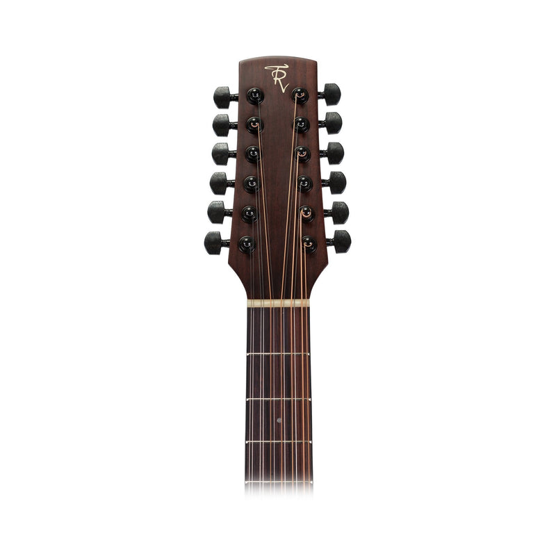 Timberidge 'Messenger Series' Left Handed 12-String Mahogany Solid Top Acoustic-Electric Dreadnought Cutaway Guitar (Natural Satin)-TRC-MM12L-NST
