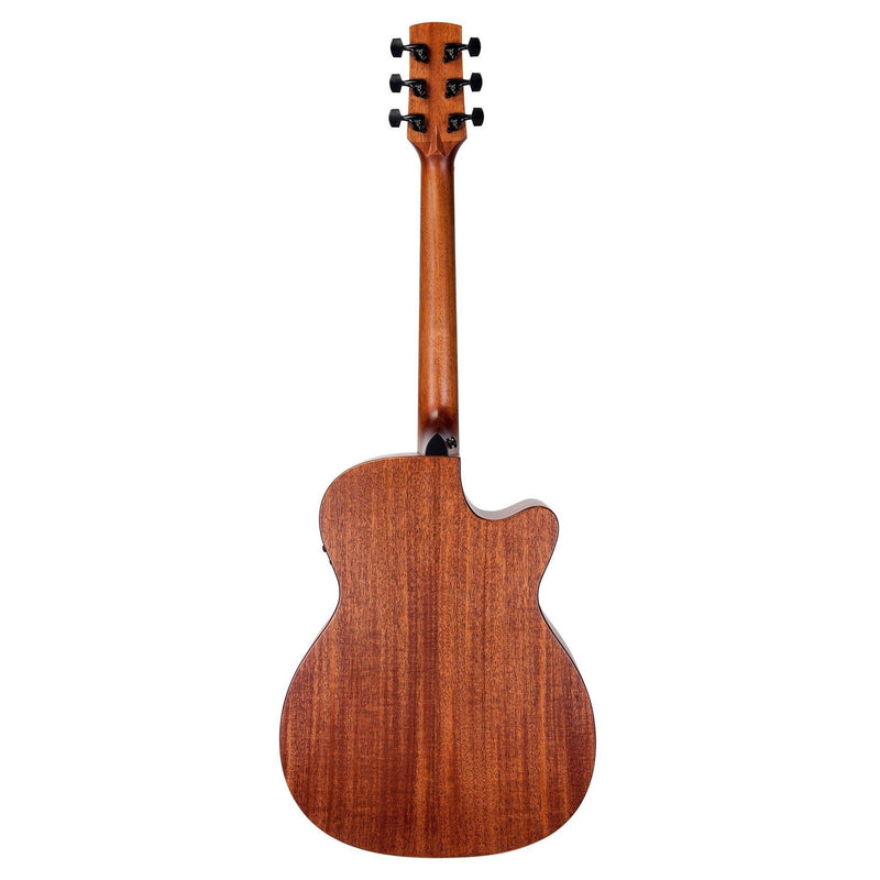 Timberidge 'Messenger Series' Left Handed Mahogany Solid Top Acoustic-Electric Small Body Cutaway Guitar (Natural Satin)-TRFC-MML-NST