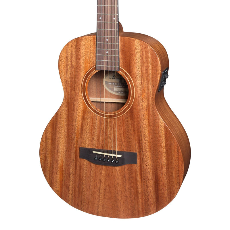 Timberidge 'Messenger Series' Left Handed Solid Mahogany Top Acoustic-Electric TS-Mini Guitar (Natural Satin)-TRT-MML-NST