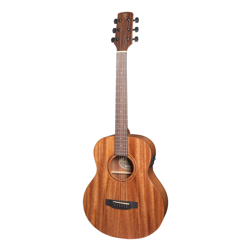 Timberidge 'Messenger Series' Left Handed Solid Mahogany Top Acoustic-Electric TS-Mini Guitar (Natural Satin)-TRT-MML-NST