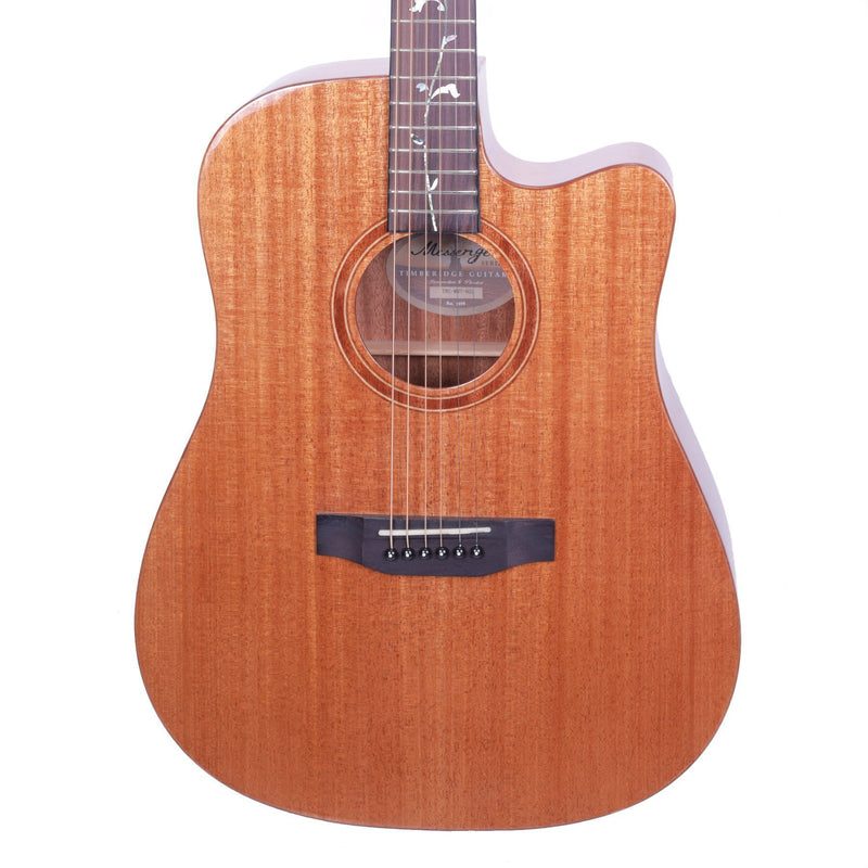 Timberidge 'Messenger Series' Mahogany Solid Top Acoustic-Electric Dreadnought Cutaway Guitar (Natural Gloss)-TRC-MMT-NGL