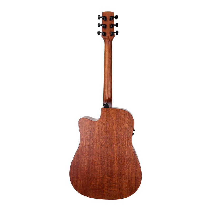 Timberidge 'Messenger Series' Mahogany Solid Top Acoustic-Electric Dreadnought Cutaway Guitar (Natural Satin)-TRC-MM-NST