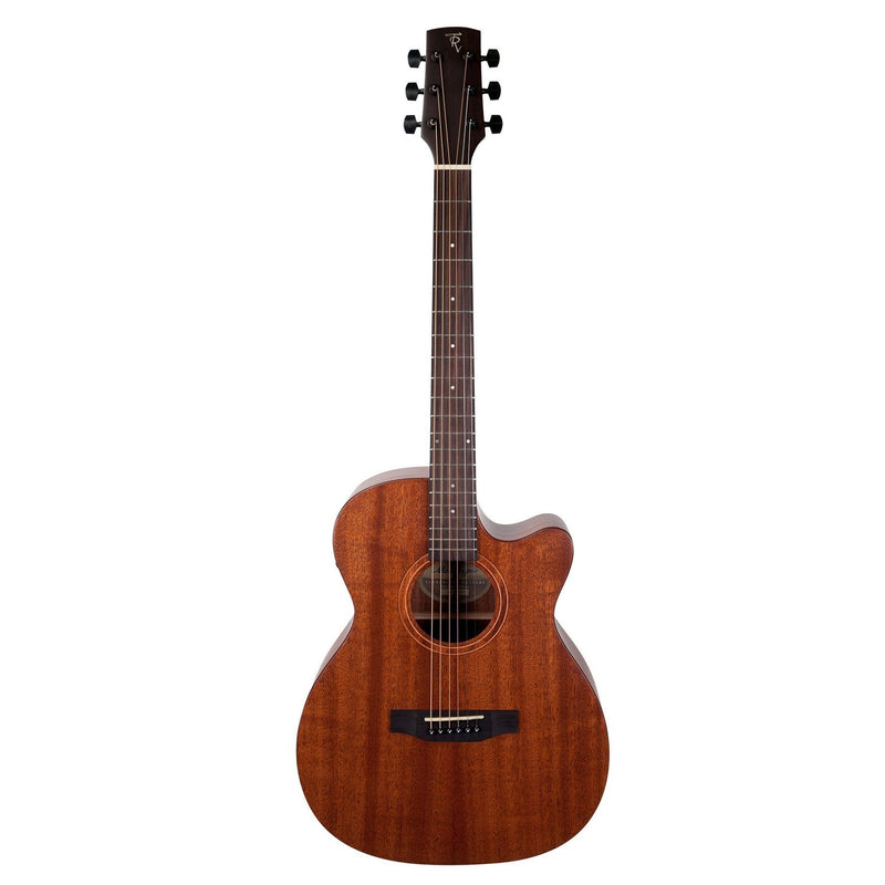 Timberidge 'Messenger Series' Mahogany Solid Top Acoustic-Electric Small Body Cutaway Guitar (Natural Satin)-TRFC-MM-NST