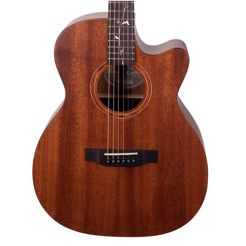 Timberidge 'Messenger Series' Mahogany Solid Top Acoustic-Electric Small Body Cutaway Guitar with 'Tree of Life' Inlay (Natural Satin)-TRFC-MMT-NST