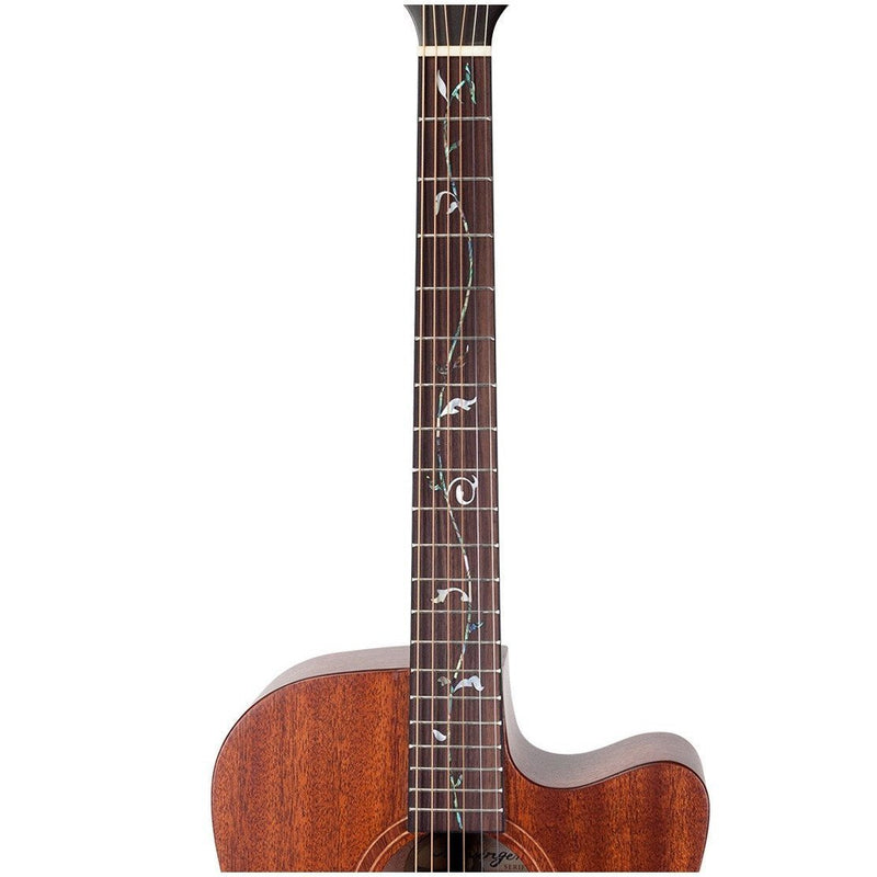 Timberidge 'Messenger Series' Mahogany Solid Top Acoustic-Electric Small Body Cutaway Guitar with 'Tree of Life' Inlay (Natural Satin)-TRFC-MMT-NST