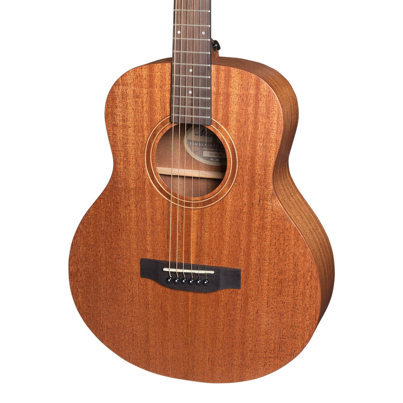 Timberidge 'Messenger Series' Solid Mahogany Top Acoustic-Electric TS-Mini Guitar (Natural Satin)-TRT-MM-NST