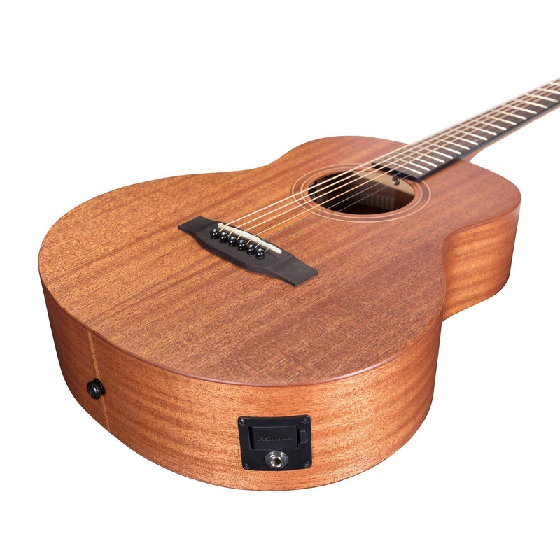 Timberidge 'Messenger Series' Solid Mahogany Top Acoustic-Electric TS-Mini Guitar (Natural Satin)-TRT-MM-NST