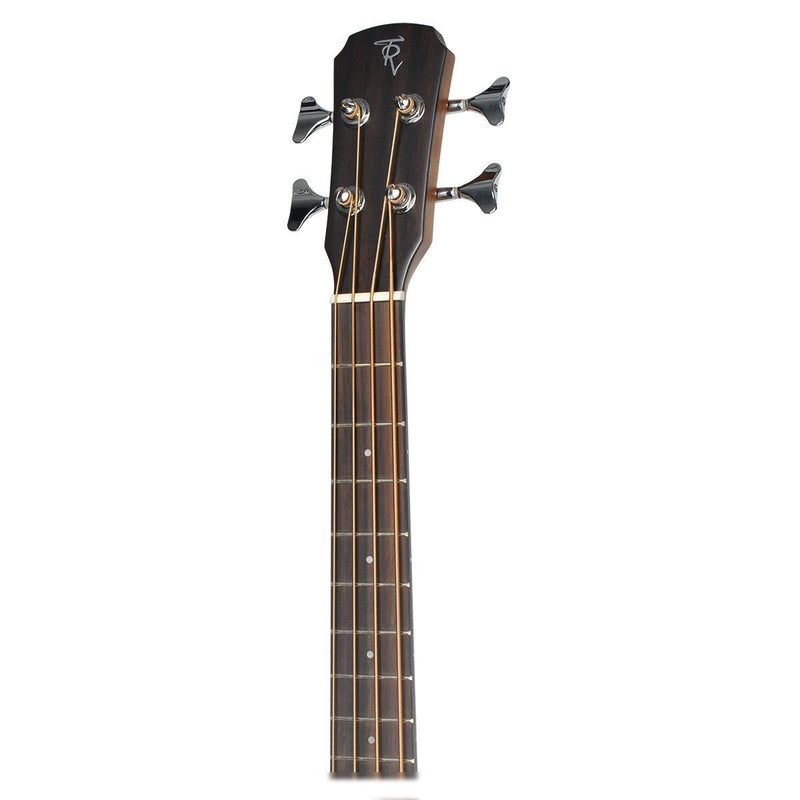 Timberidge 'TR-Series' Spruce Solid Top Left-Handed Acoustic Bass Travel Guitar with Gig Bag (Natural Satin)-TR-TBL-NST